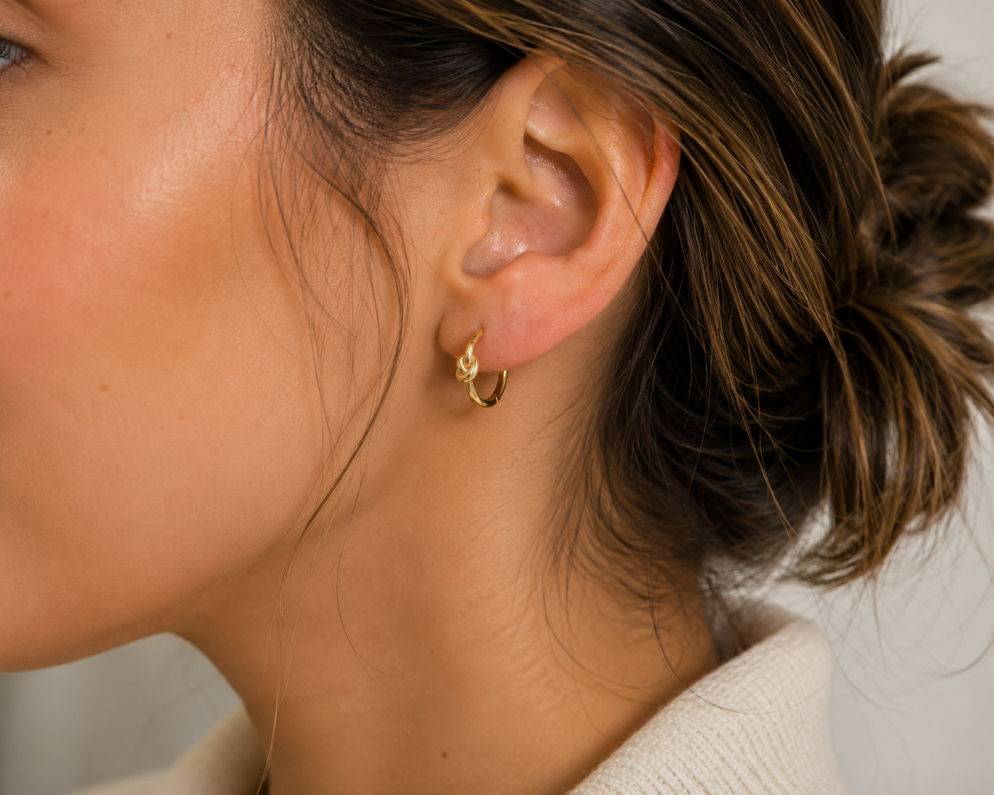 Gold Knot Hoop Earrings