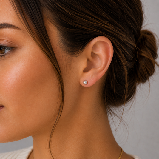 6mm Pearl Stud Earrings – Sterling Silver
