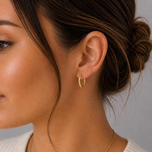 12mm Classic Hoop Earrings ā Gold Plated Sterling Silver