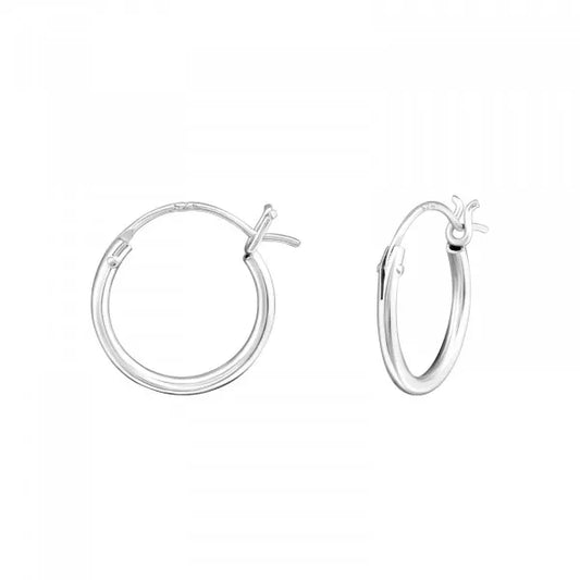 12mm Sterling Silver Hoop Earrings – French Lock