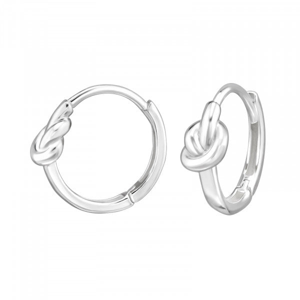 Silver Knot Hoop Earrings