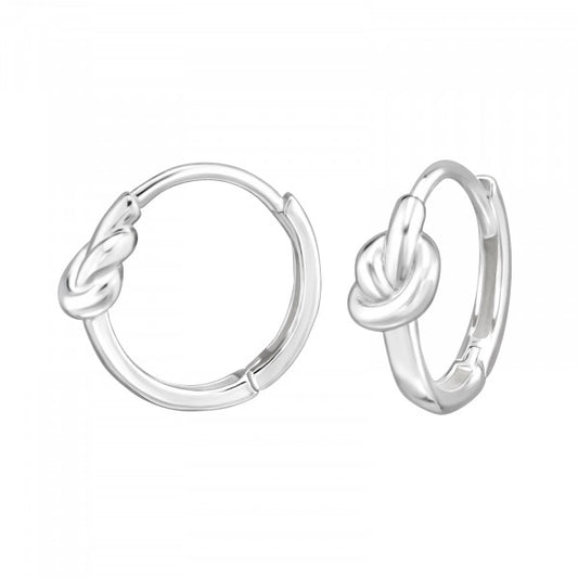 Silver Knot Hoop Earrings